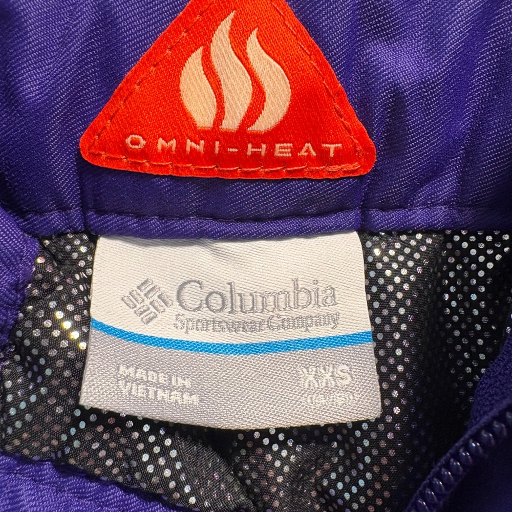 Columbia Bugaboo Omni-Heat Purple Snow Pants Kids XXS 4/5 Waterproof Ski Trouser - Picture 3 of 16
